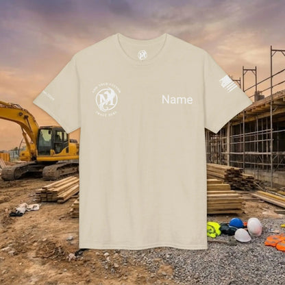 Custom Workwear T-Shirt – Right Chest Upload Your Logo & Text (DryBlend)