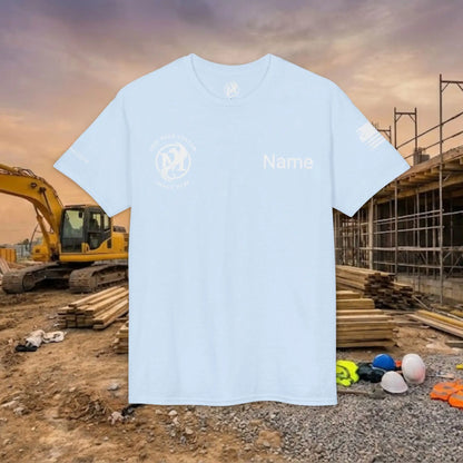 Custom Workwear T-Shirt – Right Chest Upload Your Logo & Text (DryBlend)