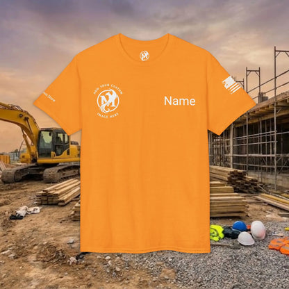 Custom Workwear T-Shirt – Right Chest Upload Your Logo & Text (DryBlend)