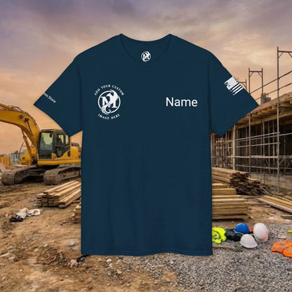 Custom Workwear T-Shirt – Right Chest Upload Your Logo & Text (DryBlend)