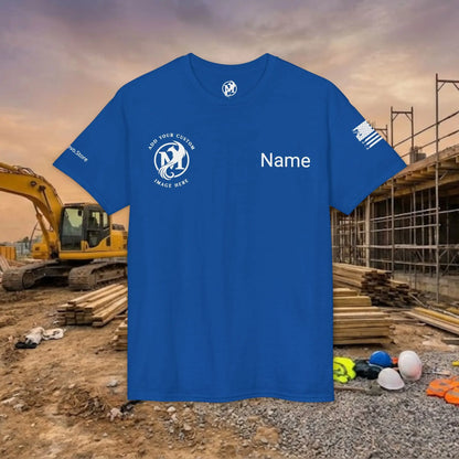 Custom Workwear T-Shirt – Right Chest Upload Your Logo & Text (DryBlend)