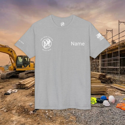Custom Workwear T-Shirt – Right Chest Upload Your Logo & Text (DryBlend)