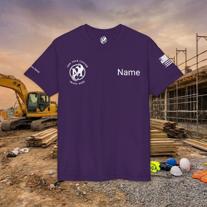 Custom Workwear T-Shirt – Right Chest Upload Your Logo & Text (DryBlend)