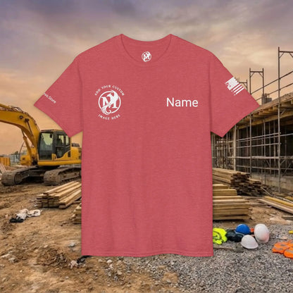 Custom Workwear T-Shirt – Right Chest Upload Your Logo & Text (DryBlend)