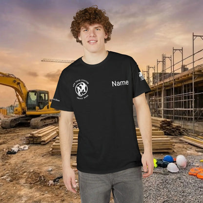 Custom Workwear T-Shirt – Right Chest Upload Your Logo & Text (DryBlend)