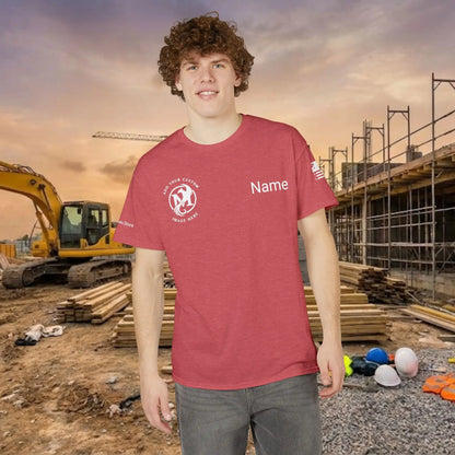 Custom Workwear T-Shirt – Right Chest Upload Your Logo & Text (DryBlend)