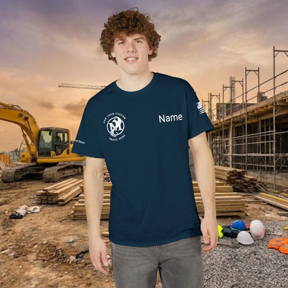 Custom Workwear T-Shirt – Right Chest Upload Your Logo & Text (DryBlend)