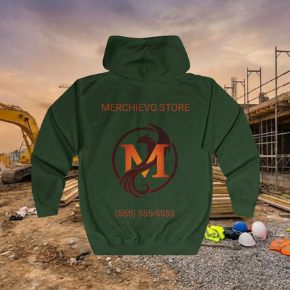 Custom Workwear Zip Up Hoodie – Center Chest Logo & Name Uniform Hoodie (Premium Soft Cotton)