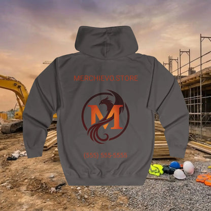 Custom Workwear Zip Up Hoodie – Center Chest Logo & Name Uniform Hoodie (Premium Soft Cotton)