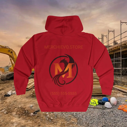Custom Workwear Zip Up Hoodie – Center Chest Logo & Name Uniform Hoodie (Premium Soft Cotton)