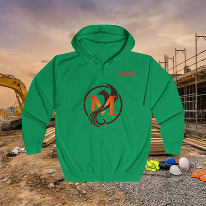 Custom Workwear Zip Up Hoodie – Center Chest Logo & Name Uniform Hoodie (Premium Soft Cotton)