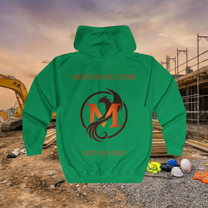 Custom Workwear Zip Up Hoodie – Center Chest Logo & Name Uniform Hoodie (Premium Soft Cotton)