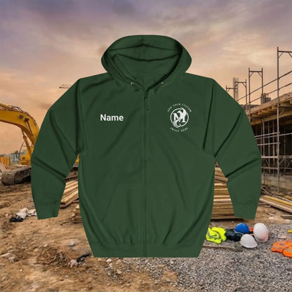 Custom Workwear Zip Up Hoodie – Left Chest Logo & Name Uniform Hoodie (Premium Soft Cotton)