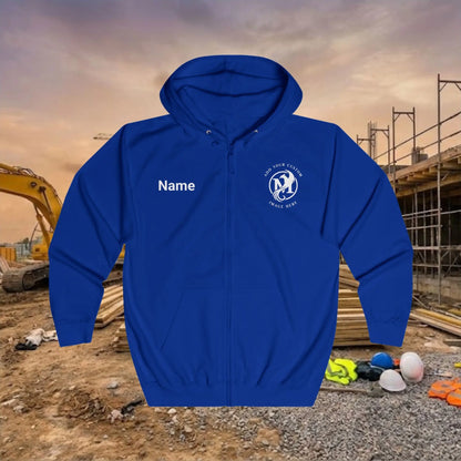 Custom Workwear Zip Up Hoodie – Left Chest Logo & Name Uniform Hoodie (Premium Soft Cotton)