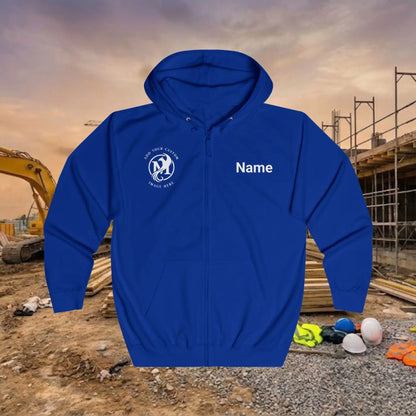 Custom Workwear Zip Up Hoodie – Right Chest Logo & Name Uniform Hoodie (Premium Soft Cotton)