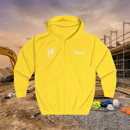 Custom Workwear Zip Up Hoodie – Right Chest Logo & Name Uniform Hoodie (Premium Soft Cotton)