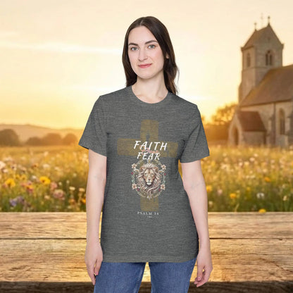 Faith Over Fear Lion Cross T‑Shirt