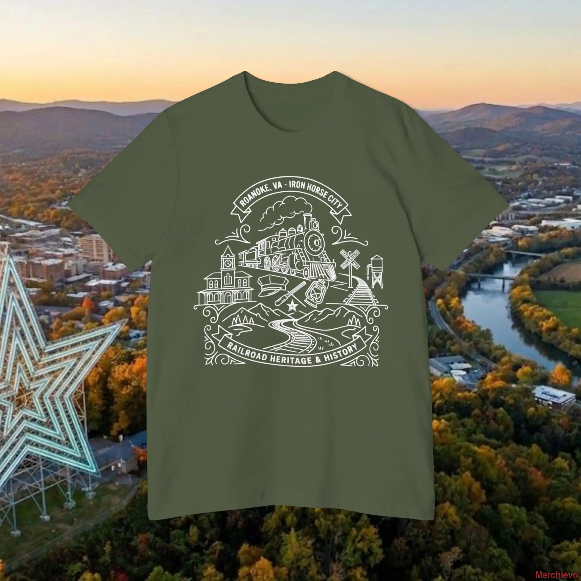 Heritage Scenic T-Shirt — Rail Road Heritage & History Graphic Tee T-Shirt