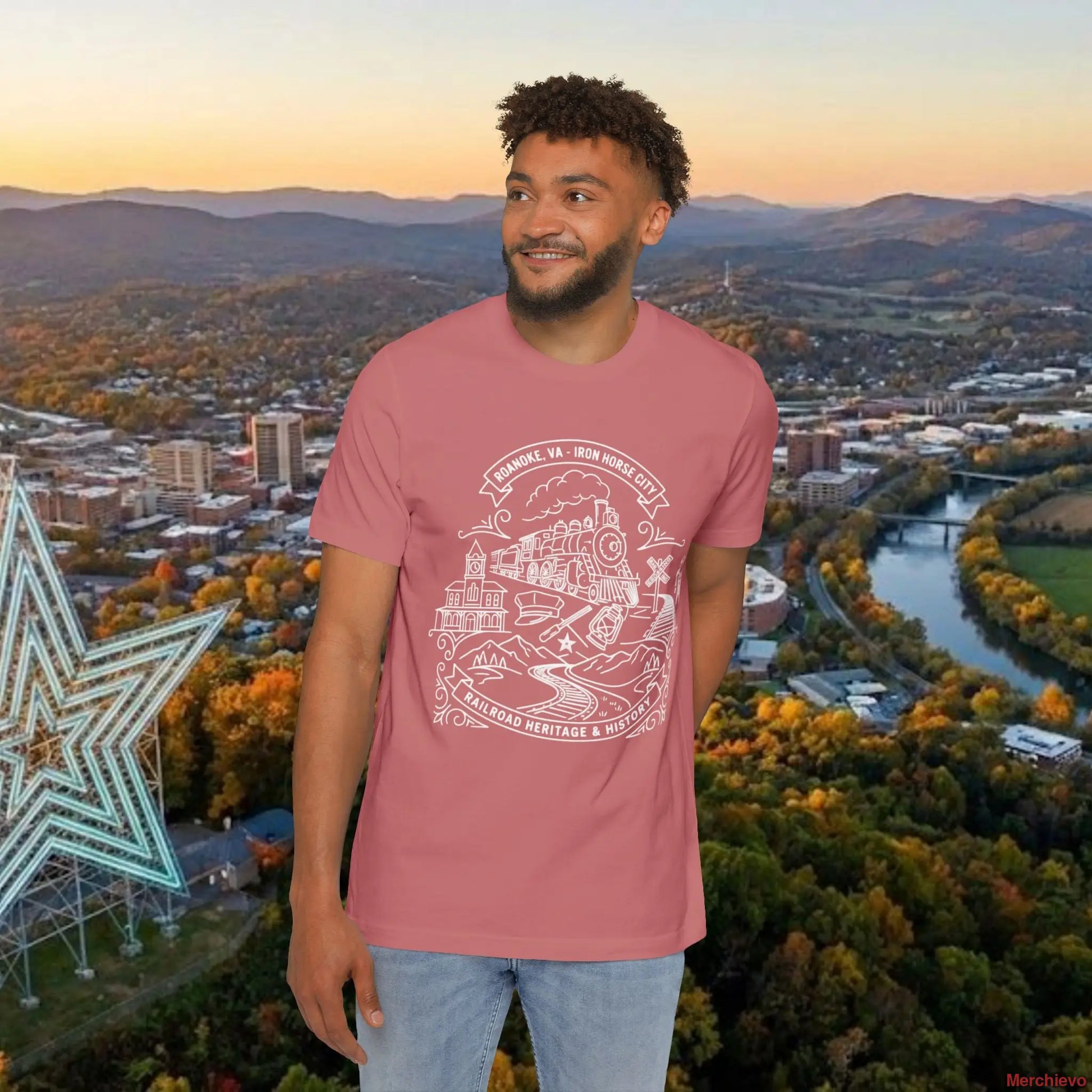 Heritage Scenic T-Shirt — Rail Road Heritage & History Graphic Tee Mauve / XS T-Shirt