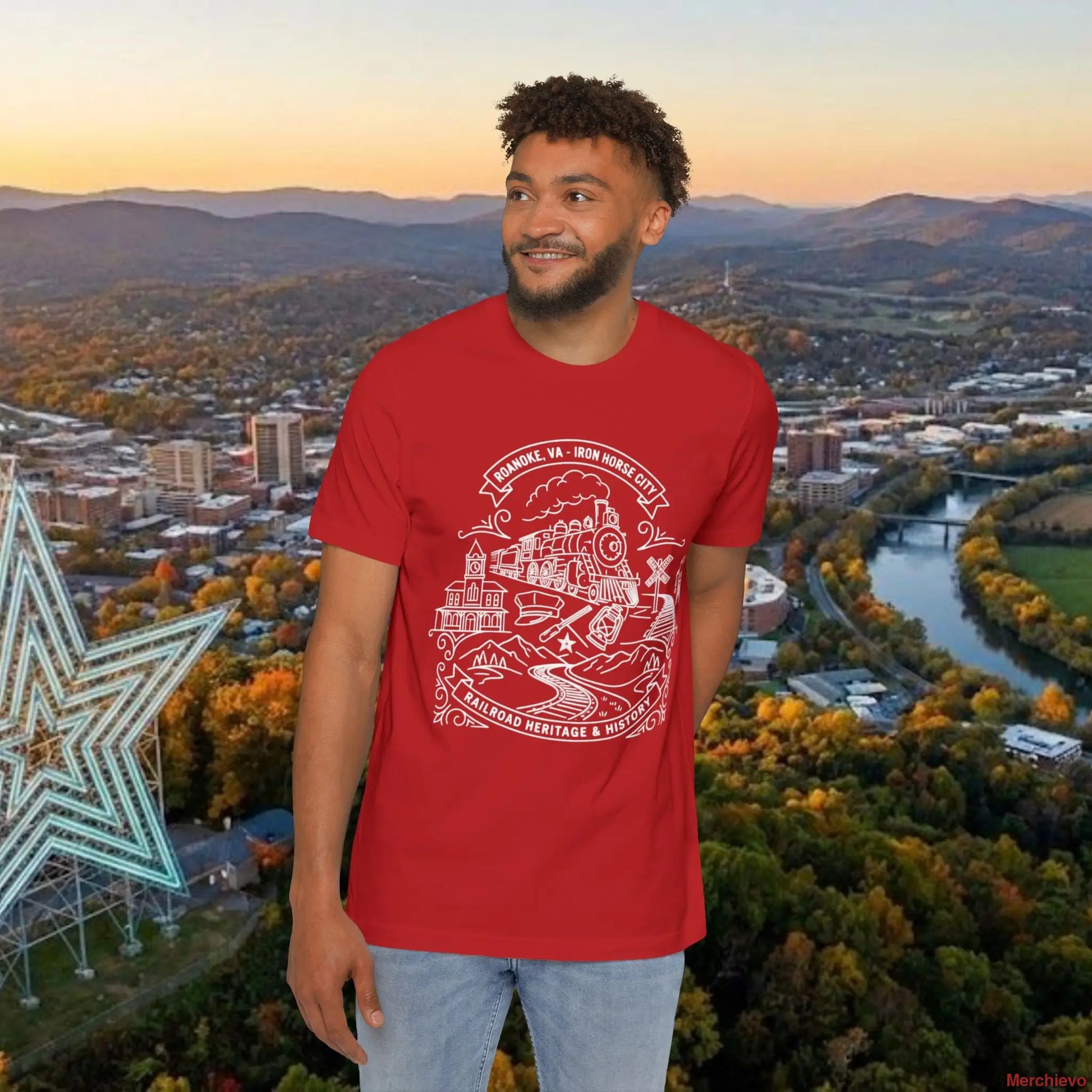 Heritage Scenic T-Shirt — Rail Road Heritage & History Graphic Tee Red / XS T-Shirt