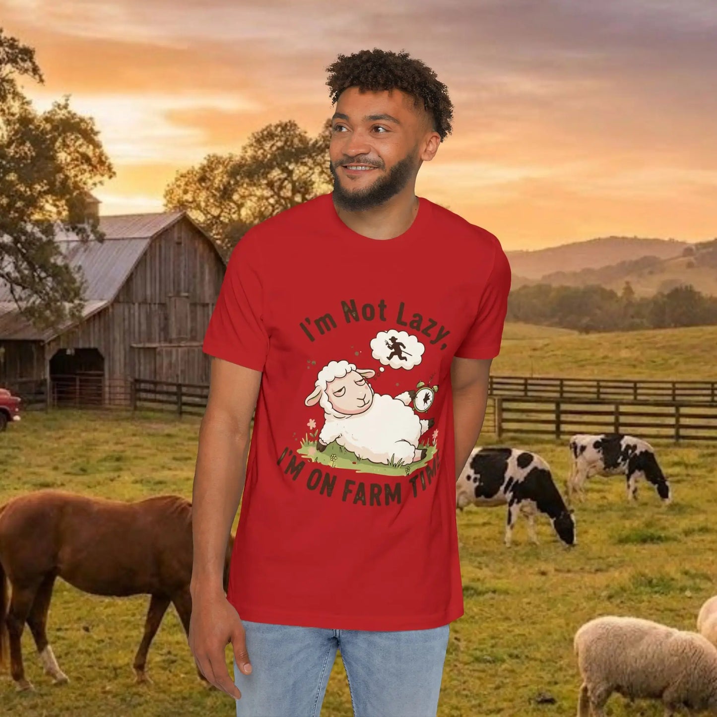 Lazy Sheep T-Shirt - On Farm Time