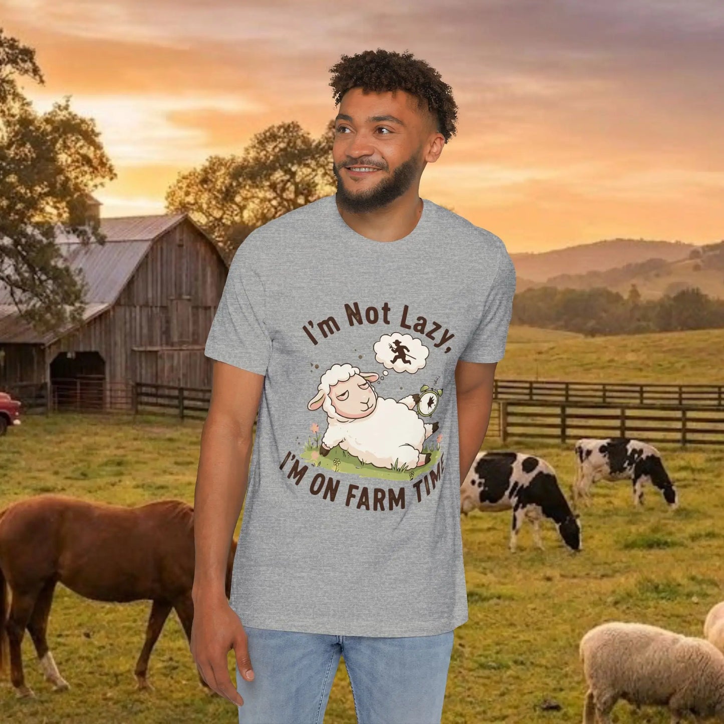 Lazy Sheep T-Shirt - On Farm Time