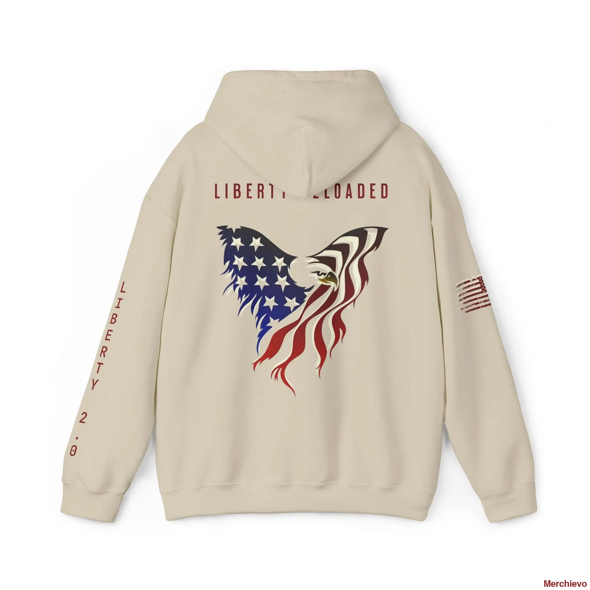Liberty 2.0 - Heritage Eagle Crest - Heavy Blend Patriotic Hoodie Light Hoodie
