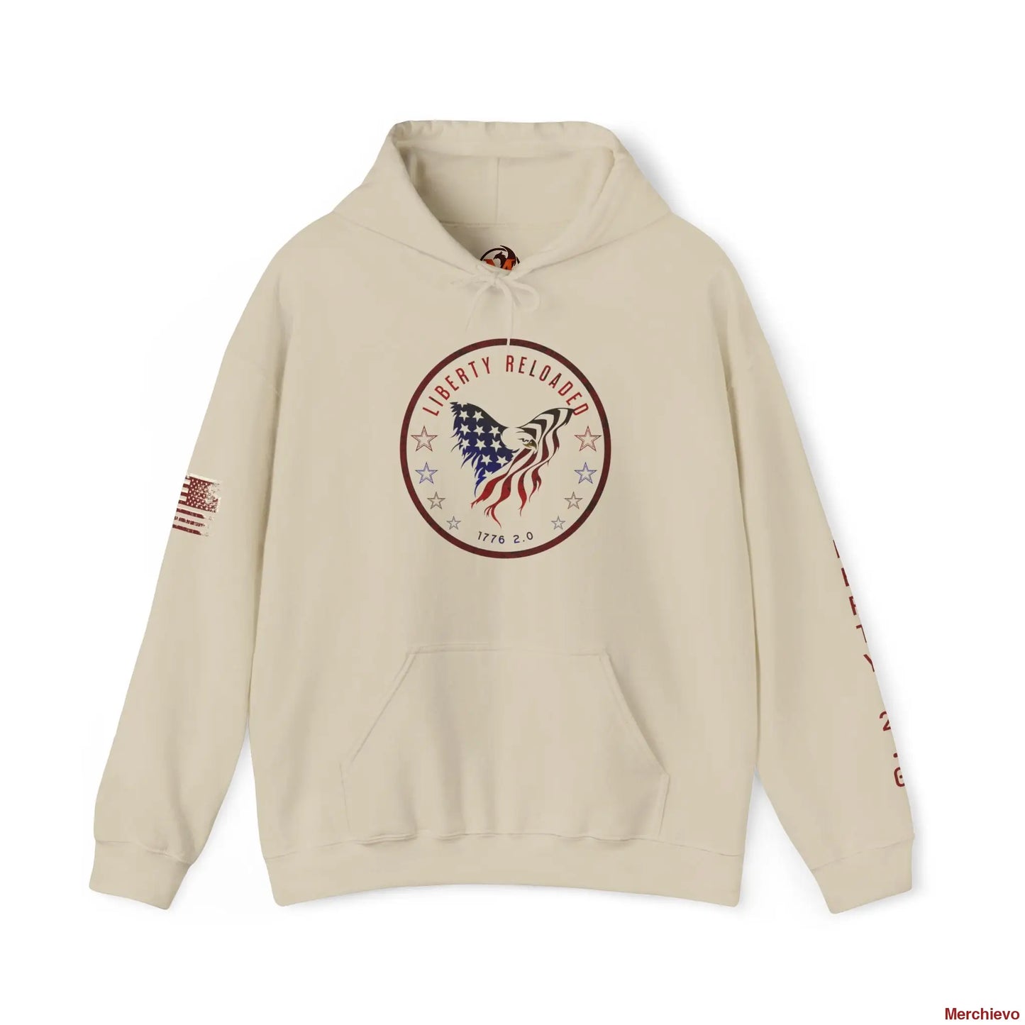Liberty 2.0 - Heritage Eagle Crest - Heavy Blend Patriotic Hoodie Light Hoodie