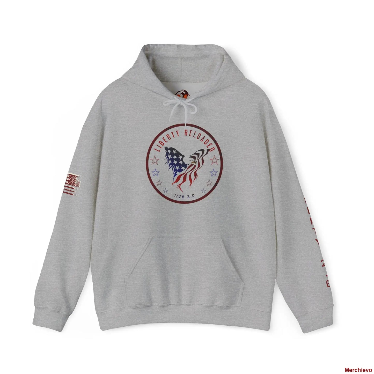 Liberty 2.0 - Heritage Eagle Crest - Heavy Blend Patriotic Hoodie Light Hoodie