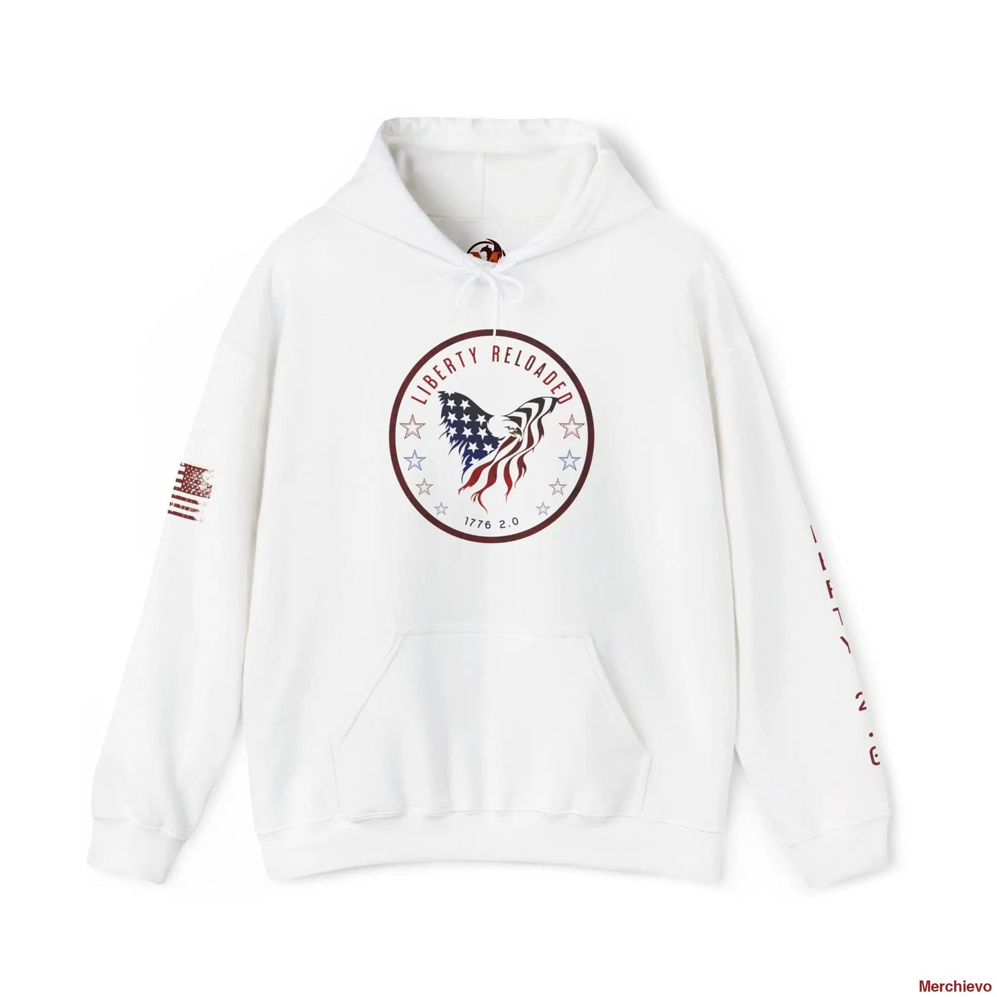 Liberty 2.0 - Heritage Eagle Crest - Heavy Blend Patriotic Hoodie Light Hoodie