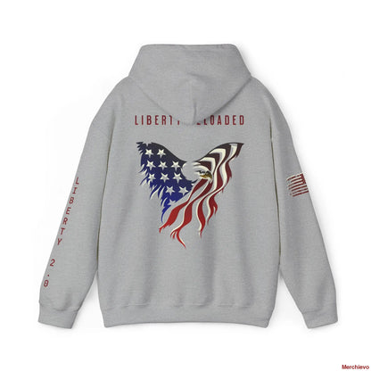 Liberty 2.0 - Heritage Eagle Crest - Heavy Blend Patriotic Hoodie Light Hoodie