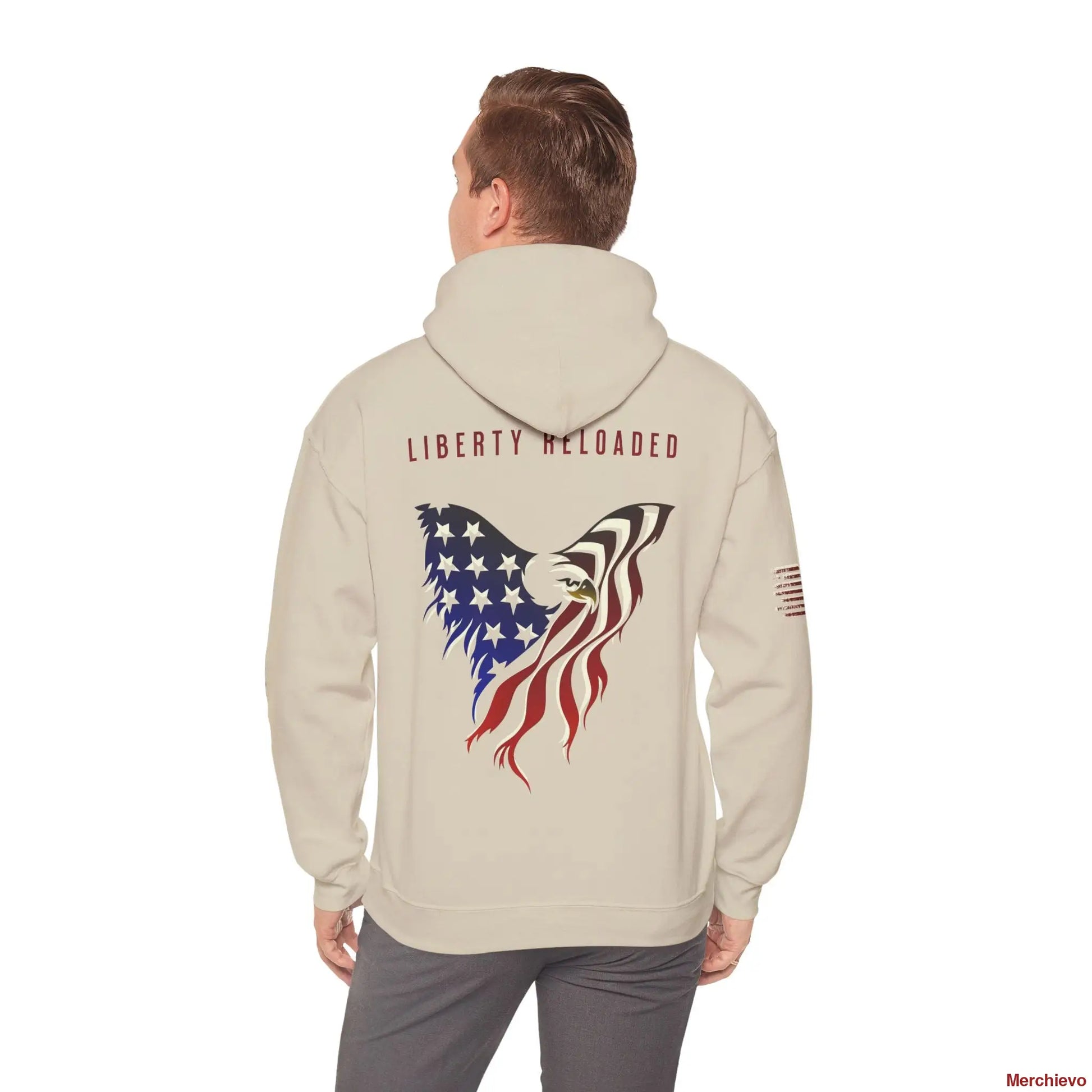 Liberty 2.0 - Heritage Eagle Crest - Heavy Blend Patriotic Hoodie Light Hoodie