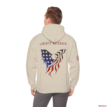 Liberty 2.0 - Heritage Eagle Crest - Heavy Blend Patriotic Hoodie Light Hoodie