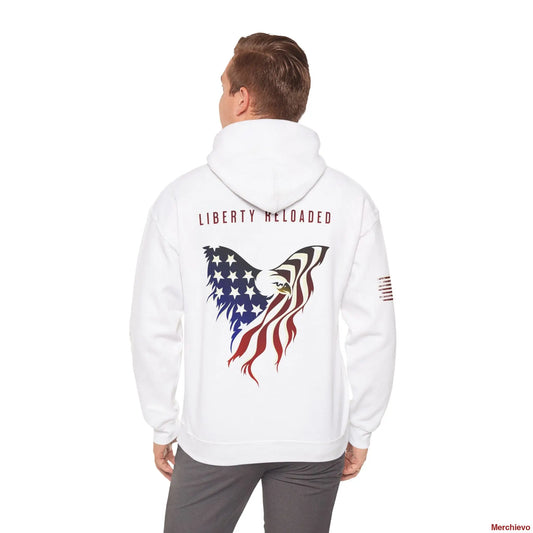Liberty 2.0 - Heritage Eagle Crest - Heavy Blend Patriotic Hoodie Light White / S Hoodie