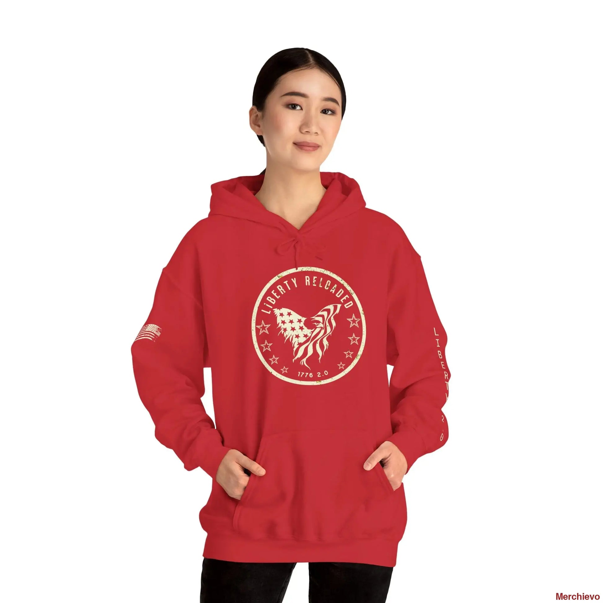 Liberty 2.0 // Heritage Eagle Crest - Heavy Blend Patriotic Streetwear Hoodie Hoodie