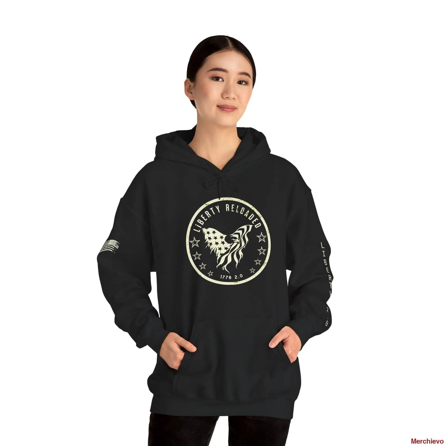 Liberty 2.0 // Heritage Eagle Crest - Heavy Blend Patriotic Streetwear Hoodie Hoodie