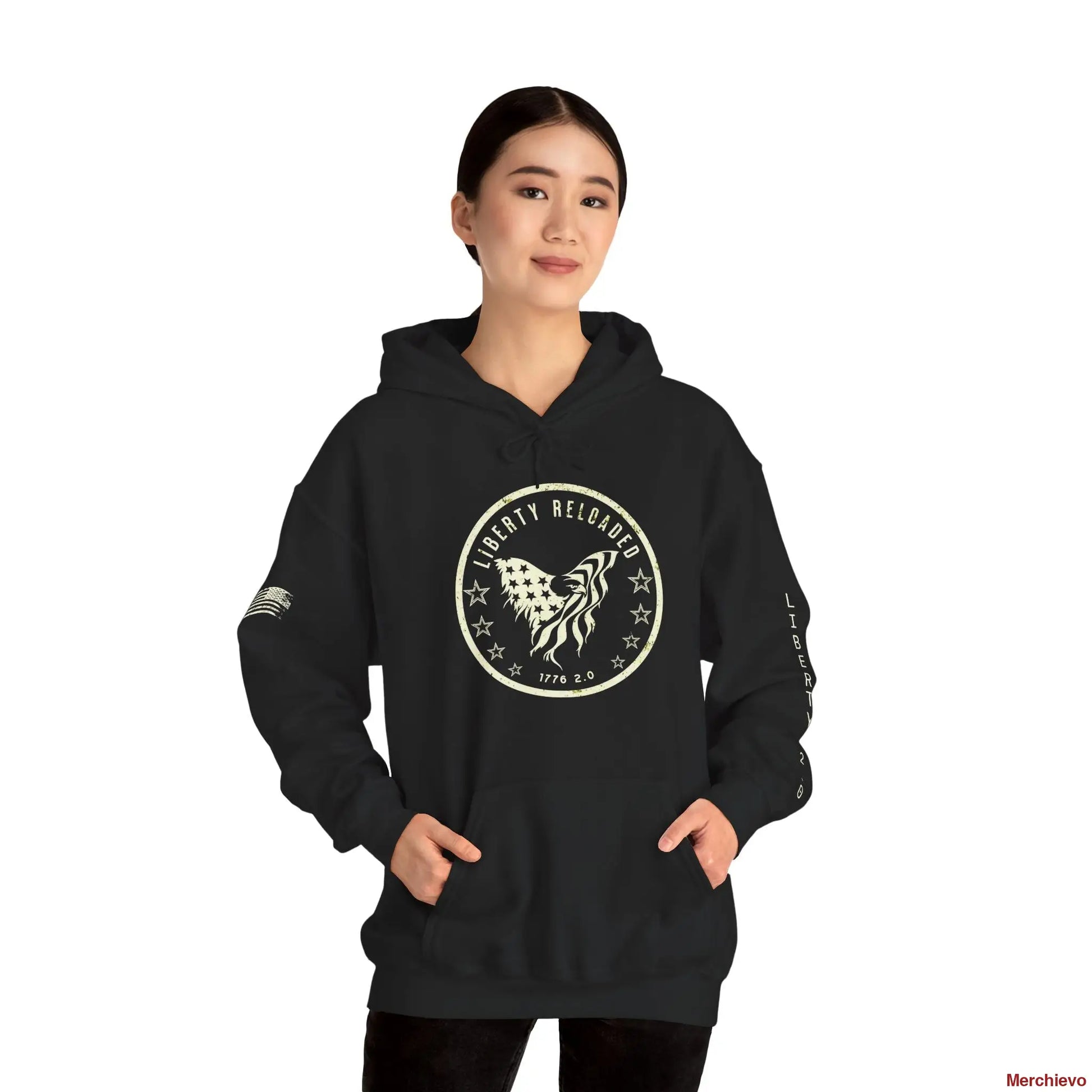 Liberty 2.0 // Heritage Eagle Crest - Heavy Blend Patriotic Streetwear Hoodie Hoodie