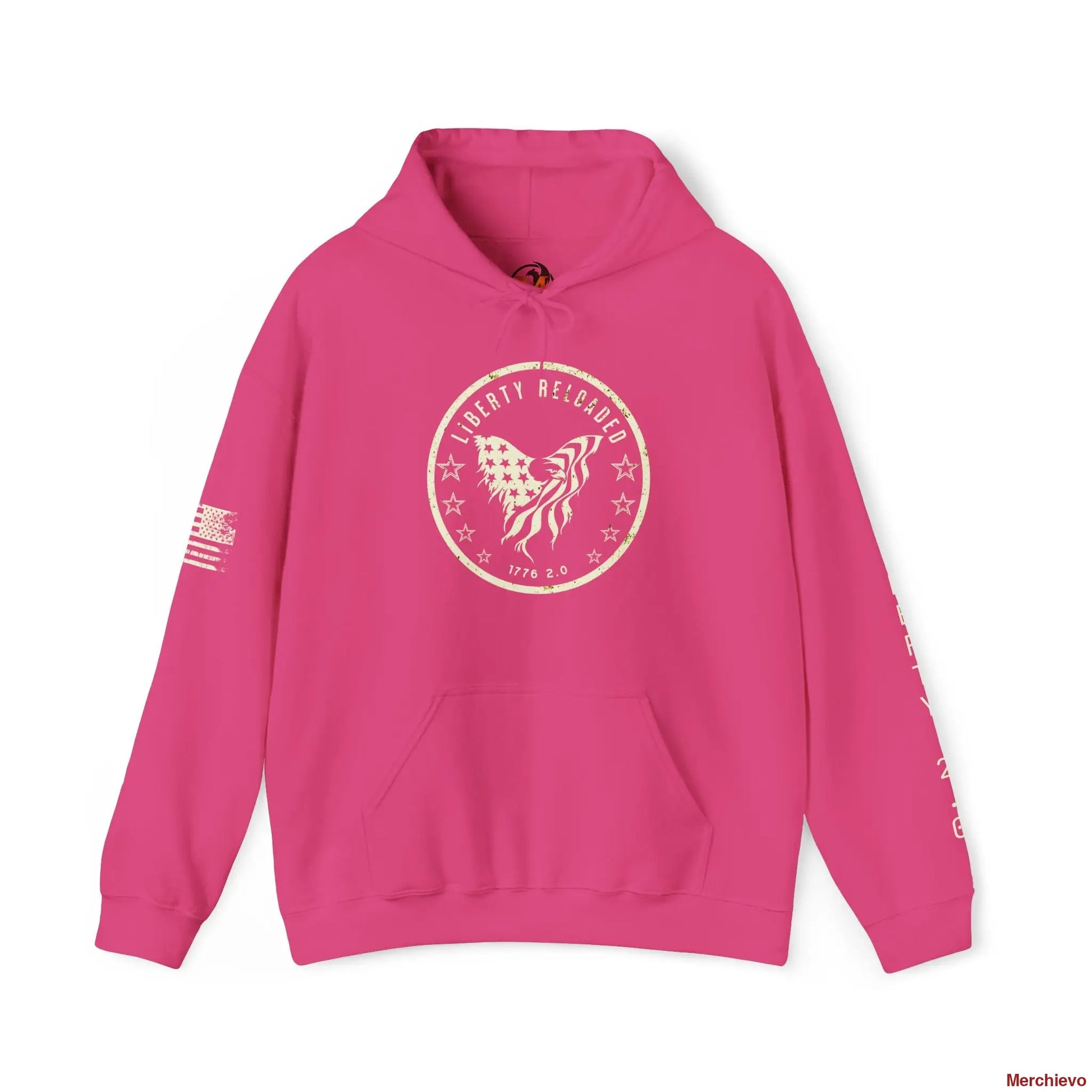 Liberty 2.0 // Heritage Eagle Crest - Heavy Blend Patriotic Streetwear Hoodie Heliconia / S Hoodie