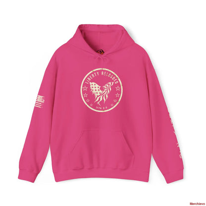 Liberty 2.0 // Heritage Eagle Crest - Heavy Blend Patriotic Streetwear Hoodie Heliconia / S Hoodie