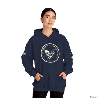Liberty 2.0 // Heritage Eagle Crest - Heavy Blend Patriotic Streetwear Hoodie Navy / S Hoodie