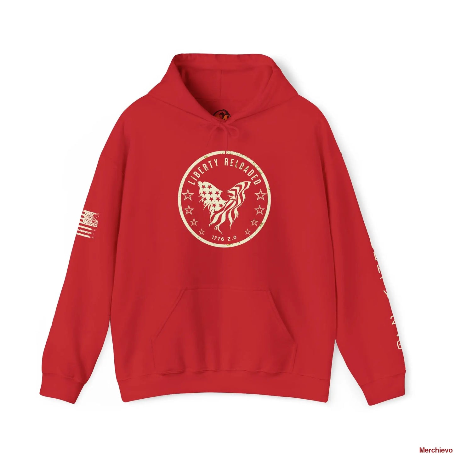 Liberty 2.0 // Heritage Eagle Crest - Heavy Blend Patriotic Streetwear Hoodie Red / S Hoodie