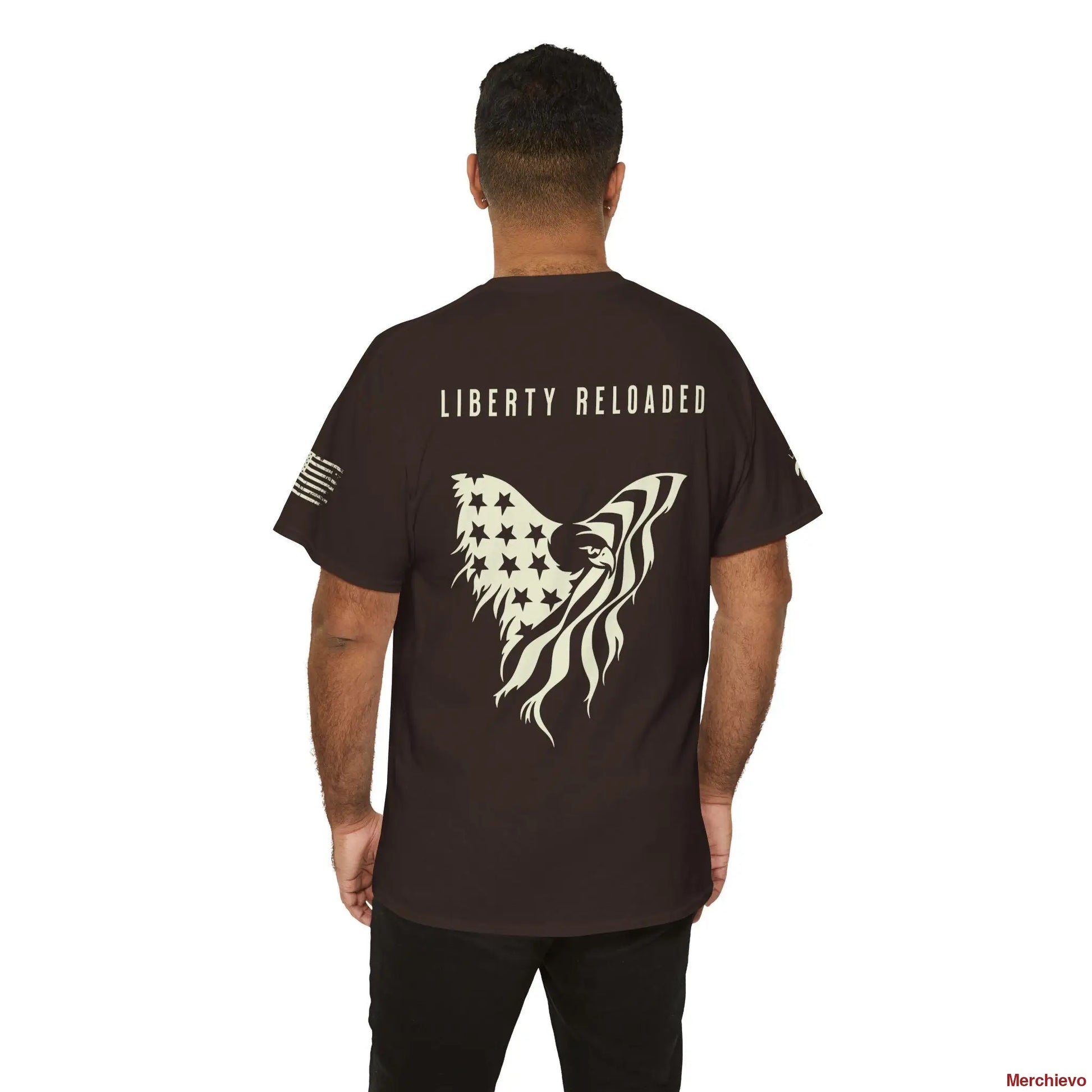 Liberty Reloaded 2.0 - Heritage Eagle Heavyweight Patriotic T-Shirt Dark Chocolate / S T-Shirt