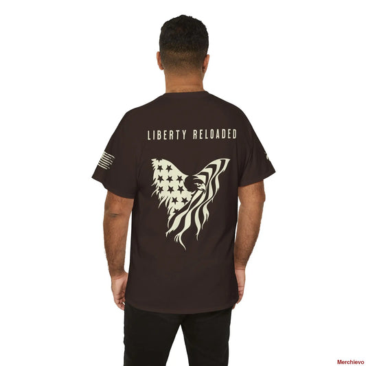 Liberty Reloaded 2.0 - Heritage Eagle Heavyweight Patriotic T-Shirt Dark Chocolate / S T-Shirt