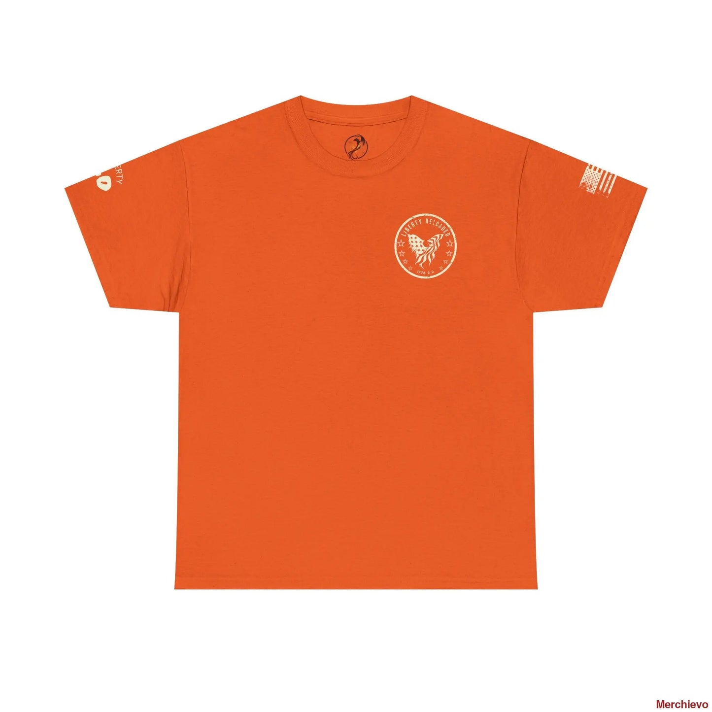 Liberty Reloaded 2.0 - Heritage Eagle Heavyweight Patriotic T-Shirt Orange / S T-Shirt