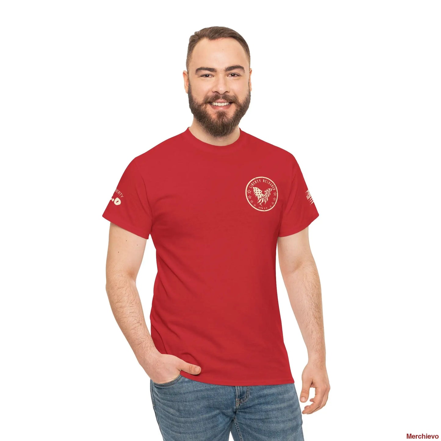 Liberty Reloaded 2.0 - Heritage Eagle Heavyweight Patriotic T-Shirt Red / S T-Shirt