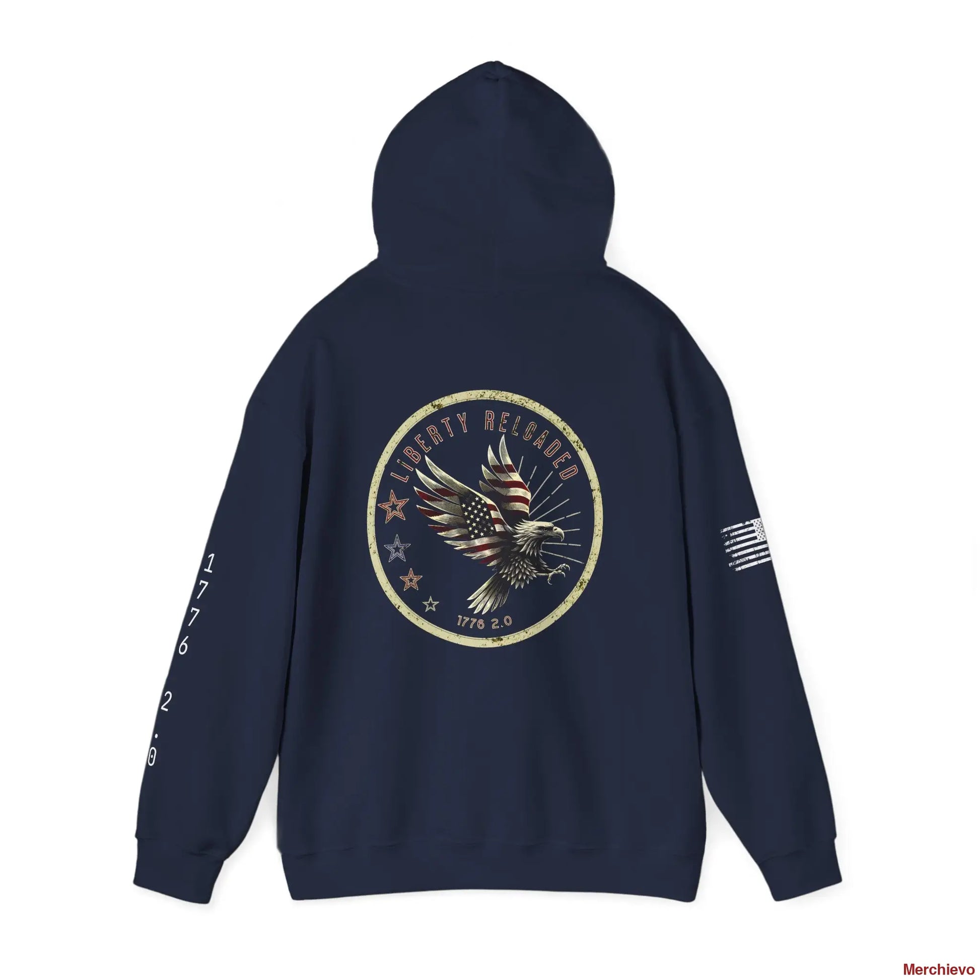Liberty Reloaded 2.0 - Vintage Eagle Patriotic Heavy Blend Hoodie Hoodie