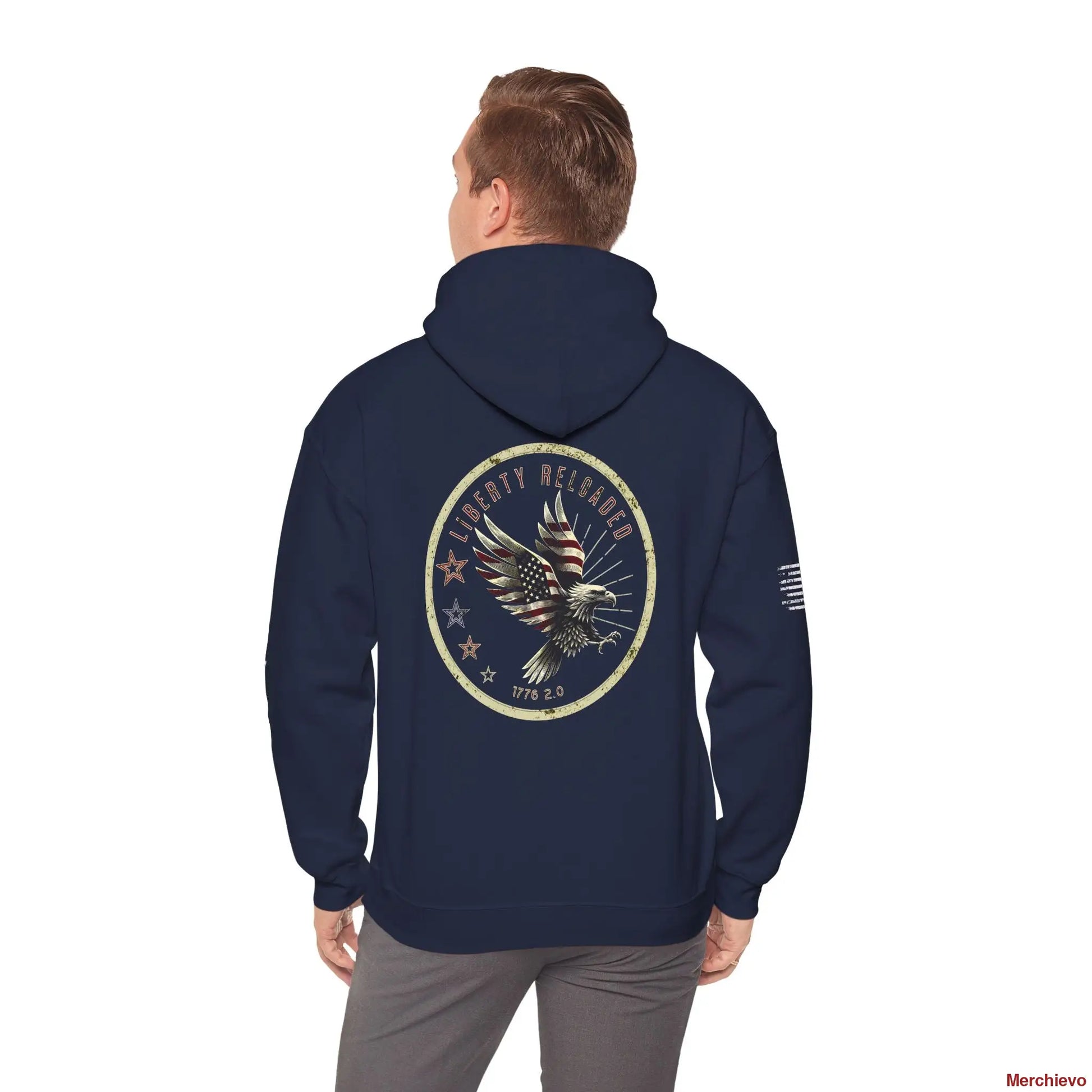 Liberty Reloaded 2.0 - Vintage Eagle Patriotic Heavy Blend Hoodie Hoodie