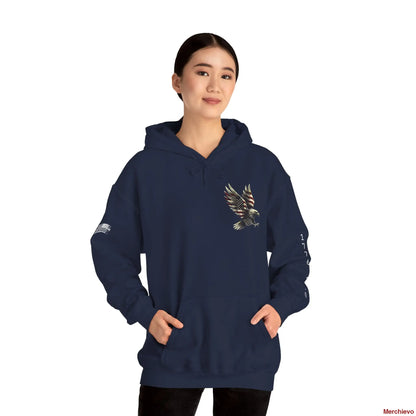Liberty Reloaded 2.0 - Vintage Eagle Patriotic Heavy Blend Hoodie Navy / S Hoodie