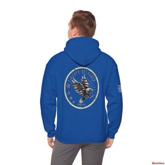 Liberty Reloaded 2.0 - Vintage Eagle Patriotic Heavy Blend Hoodie Royal / S Hoodie