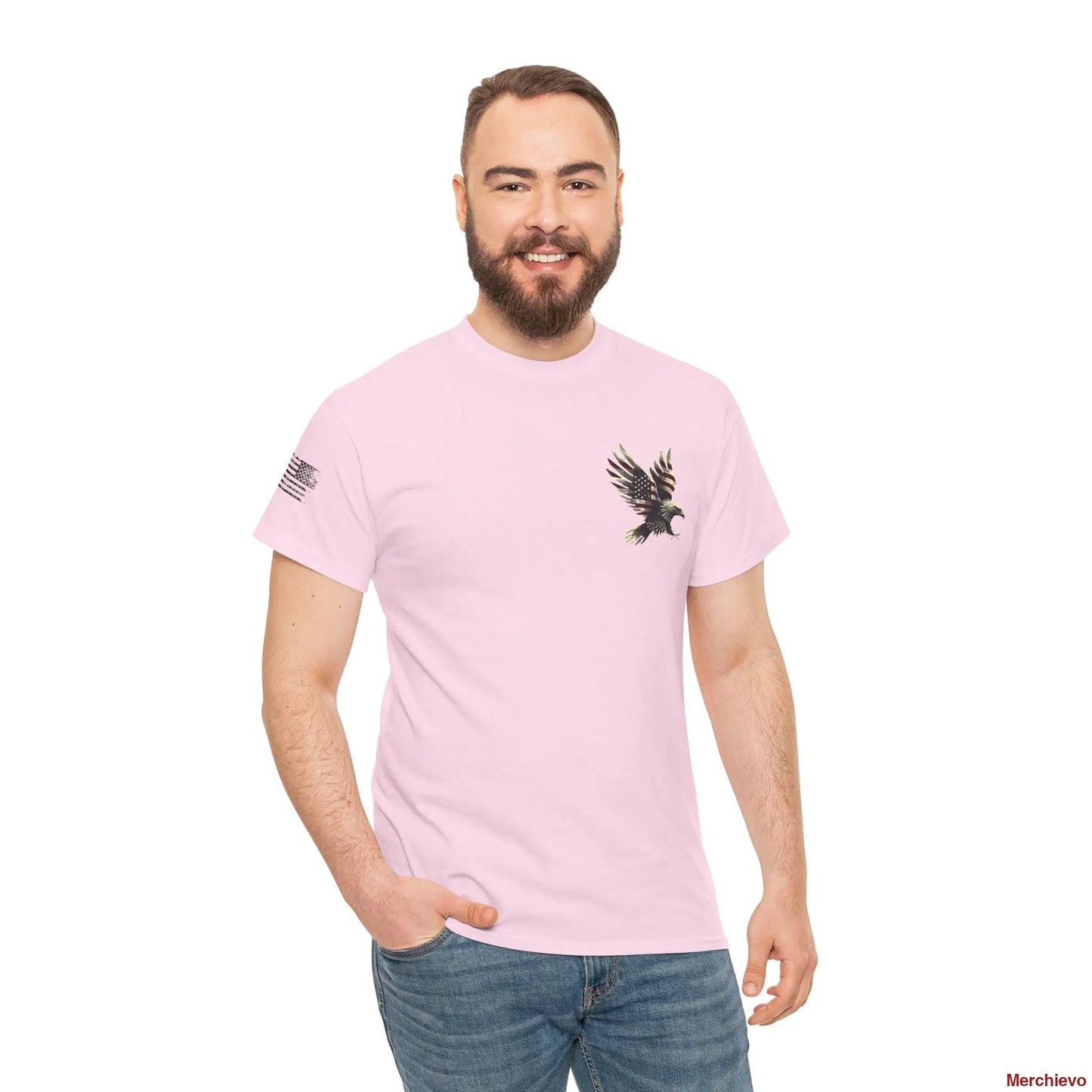 Liberty Reloaded 2.0 - Vintage Eagle Patriotic Heavy Cotton Tee Light Pink / S T-Shirt